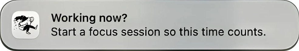 A Kofe Flow Smart Nudge notification on macOS